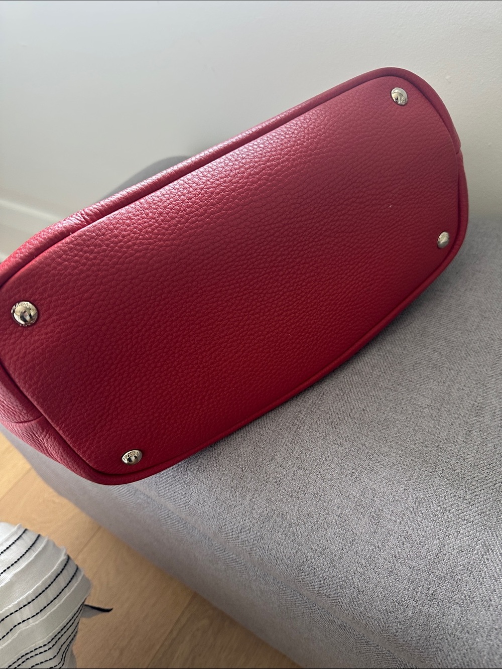 Prada Vibrant Red Pebbled Leather Shoulder Hobo - Picture 6 of 6